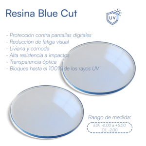 RESINA BLUE CUT HASTA ESF. -6.00 a +5.00 y CIL. -2.00